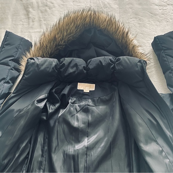 Michael Kors Down Fill Water Wind Resistant Belted Zip Up Navy Puffer Coat Sz S - Picture 7 of 13